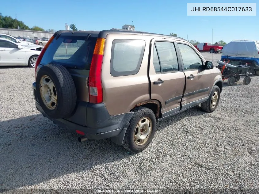 2004 Honda Cr-V Lx VIN: JHLRD68544C017633 Lot: 40261536