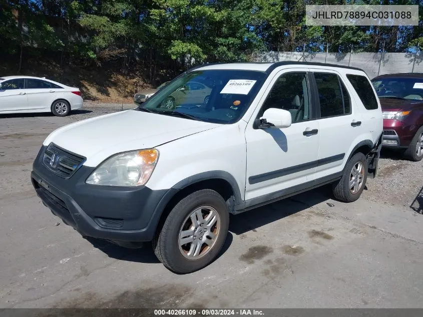 2004 Honda Cr-V Ex VIN: JHLRD78894C031088 Lot: 40266109