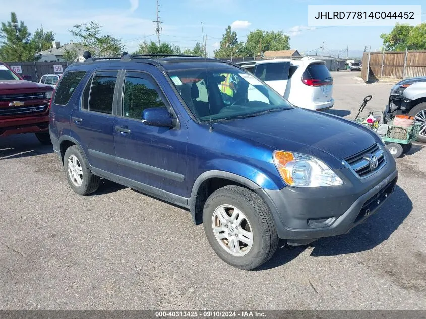 2004 Honda Cr-V Ex VIN: JHLRD77814C044452 Lot: 40313425