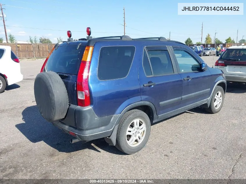 2004 Honda Cr-V Ex VIN: JHLRD77814C044452 Lot: 40313425