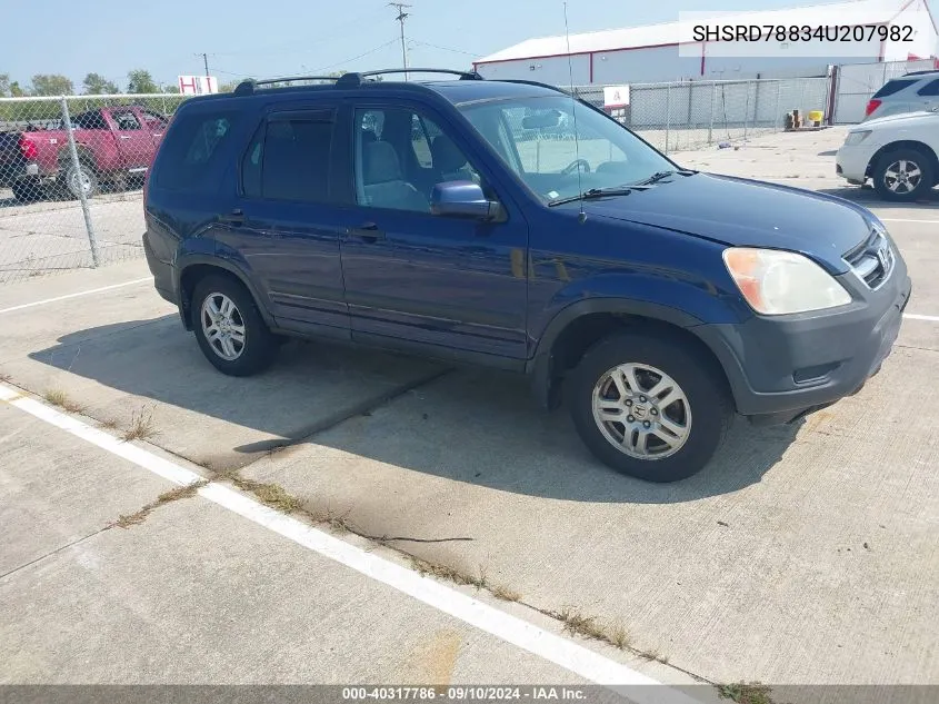 2004 Honda Cr-V Ex VIN: SHSRD78834U207982 Lot: 40317786