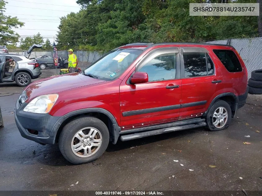 2004 Honda Cr-V Ex VIN: SHSRD78814U235747 Lot: 40319746