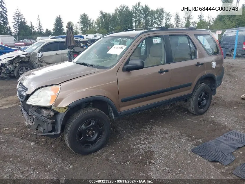 JHLRD68444C000743 2004 Honda Cr-V Lx