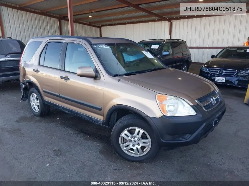 2004 Honda Cr-V Ex VIN: JHLRD78804C051875 Lot: 40329115