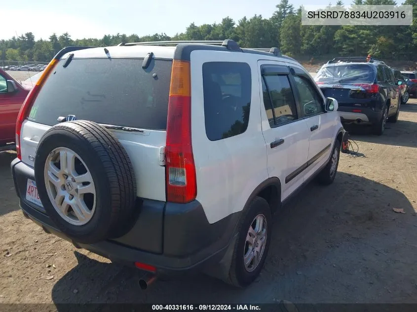 SHSRD78834U203916 2004 Honda Cr-V Ex