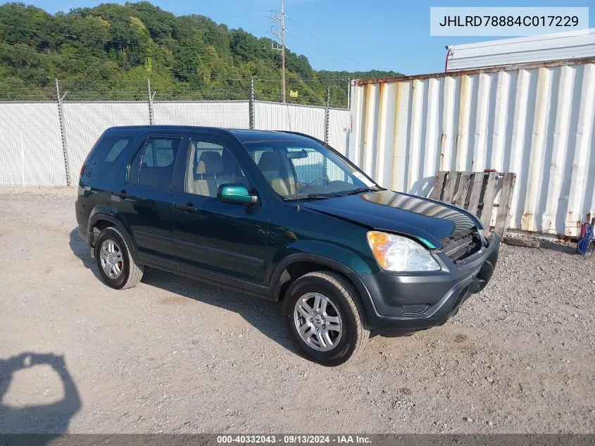 2004 Honda Cr-V Ex VIN: JHLRD78884C017229 Lot: 40332043