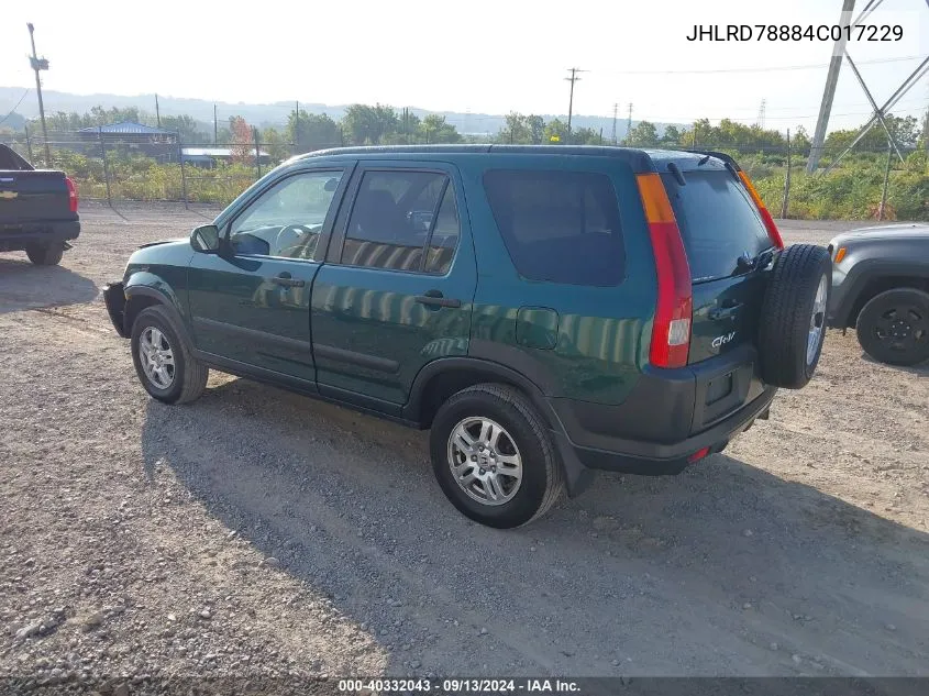 2004 Honda Cr-V Ex VIN: JHLRD78884C017229 Lot: 40332043