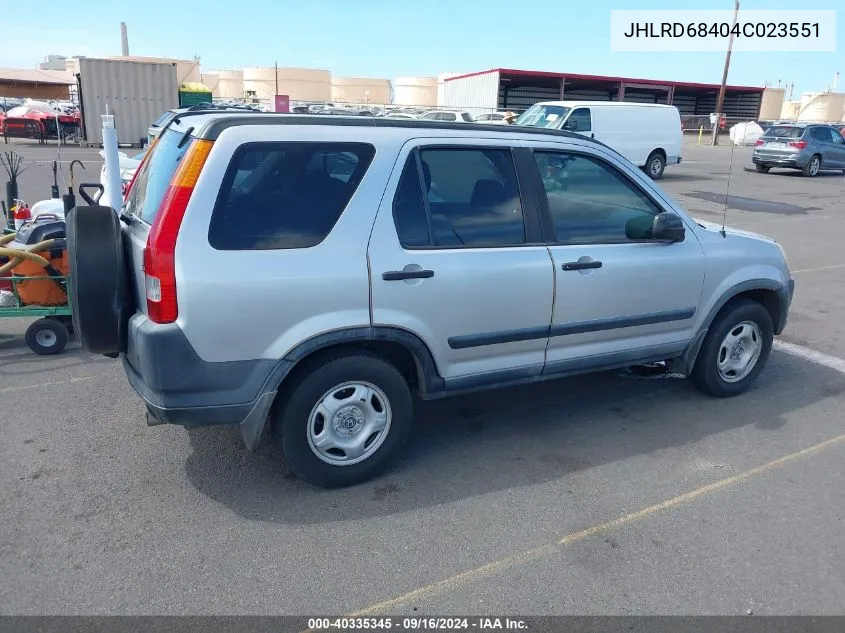 JHLRD68404C023551 2004 Honda Cr-V Lx