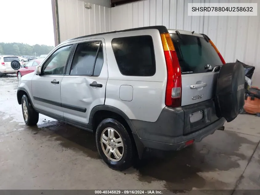 2004 Honda Cr-V Ex VIN: SHSRD78804U258632 Lot: 40345829