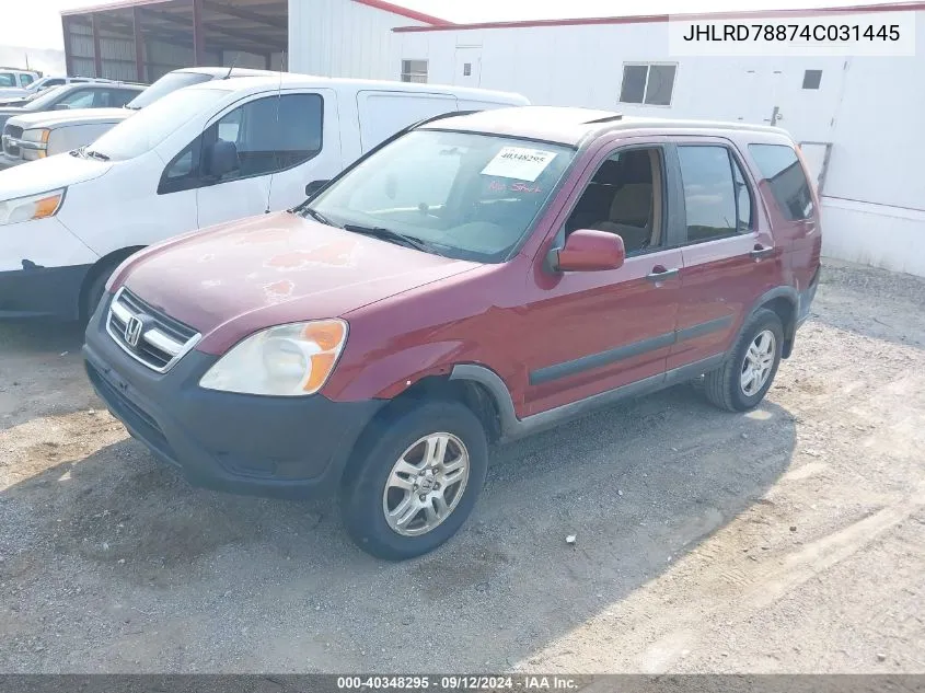 2004 Honda Cr-V Ex VIN: JHLRD78874C031445 Lot: 40348295