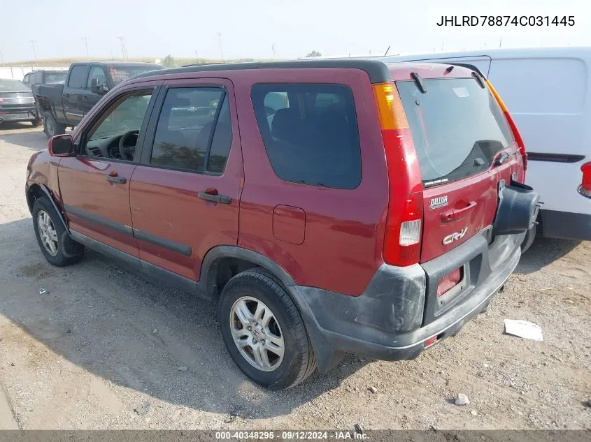 JHLRD78874C031445 2004 Honda Cr-V Ex