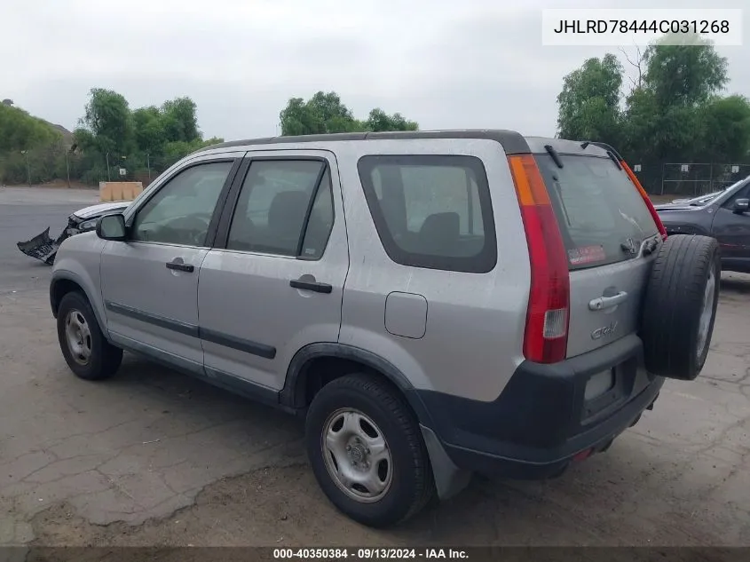 2004 Honda Cr-V Lx VIN: JHLRD78444C031268 Lot: 40350384