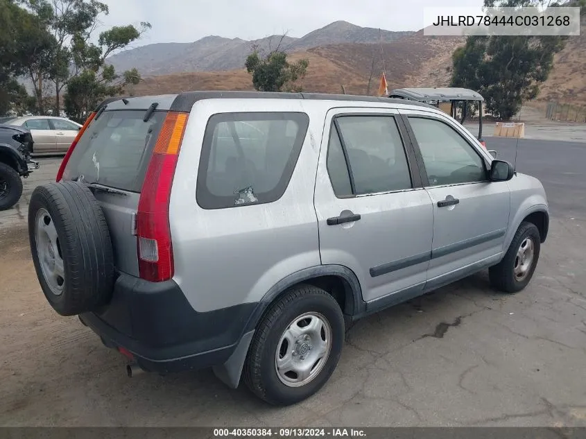 2004 Honda Cr-V Lx VIN: JHLRD78444C031268 Lot: 40350384