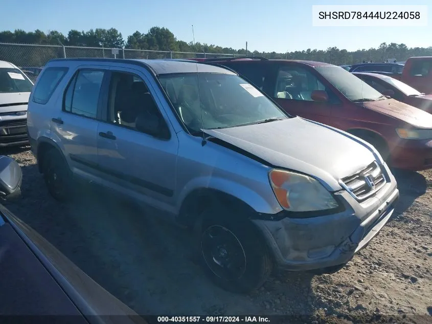 2004 Honda Cr-V Lx VIN: SHSRD78444U224058 Lot: 40351557