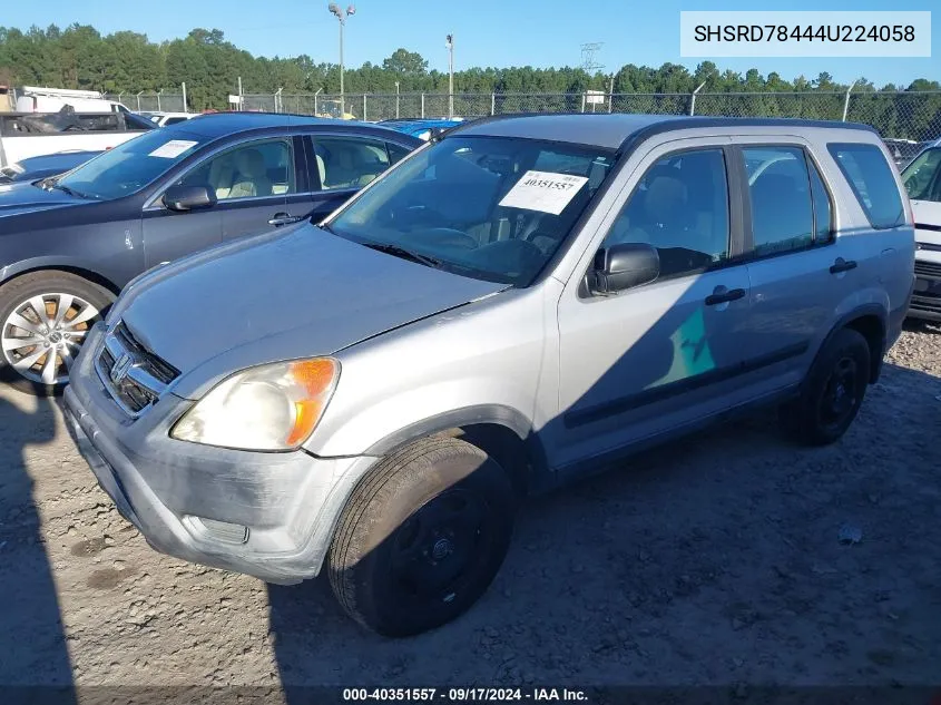 2004 Honda Cr-V Lx VIN: SHSRD78444U224058 Lot: 40351557