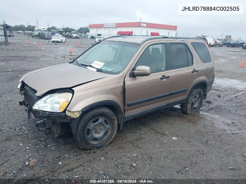 JHLRD78884C002505 2004 Honda Cr-V Ex