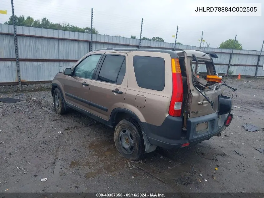 JHLRD78884C002505 2004 Honda Cr-V Ex