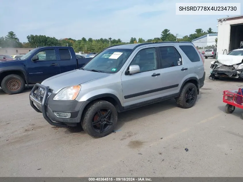 2004 Honda Cr-V Ex VIN: SHSRD778X4U234730 Lot: 40364515