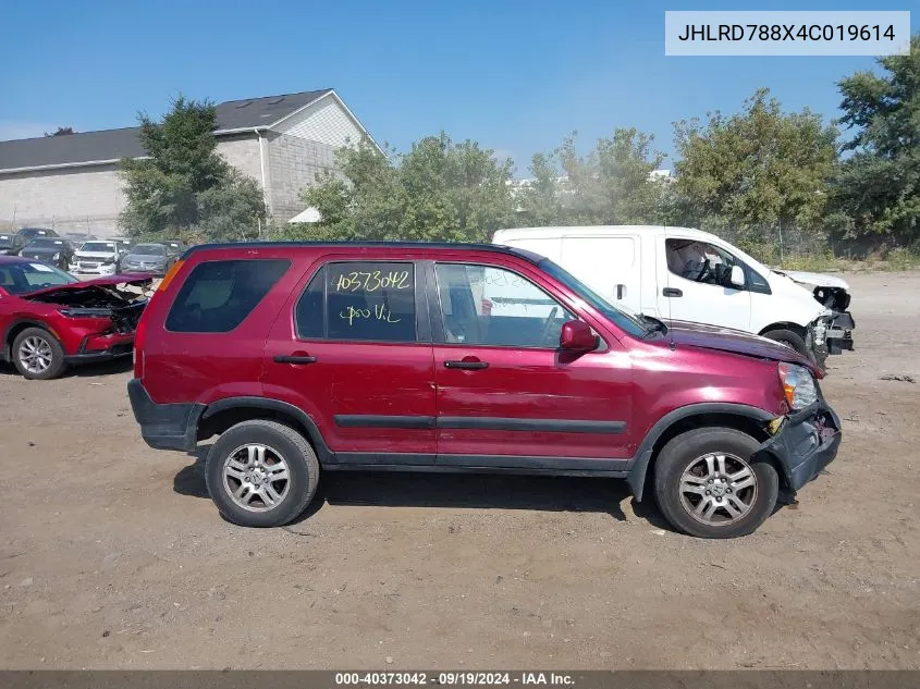 2004 Honda Cr-V Ex VIN: JHLRD788X4C019614 Lot: 40373042