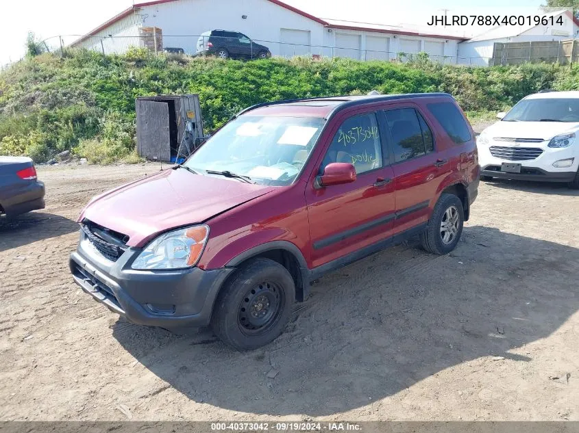 2004 Honda Cr-V Ex VIN: JHLRD788X4C019614 Lot: 40373042