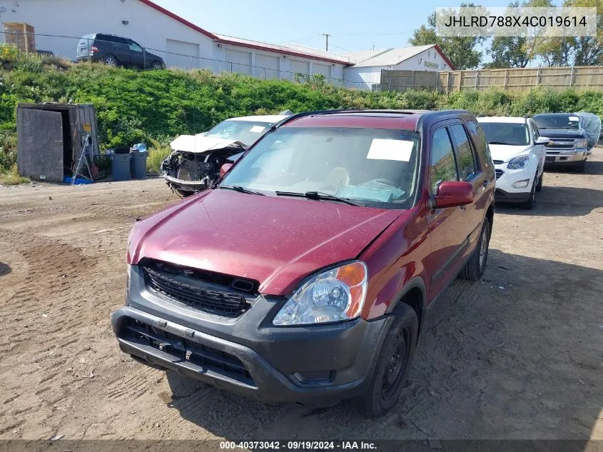 2004 Honda Cr-V Ex VIN: JHLRD788X4C019614 Lot: 40373042