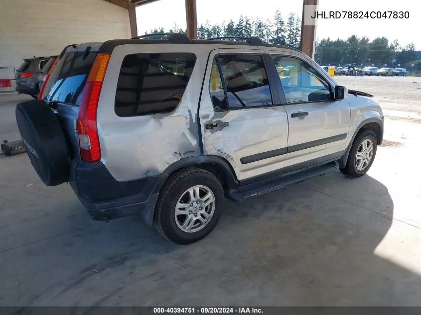 2004 Honda Cr-V Ex VIN: JHLRD78824C047830 Lot: 40394751