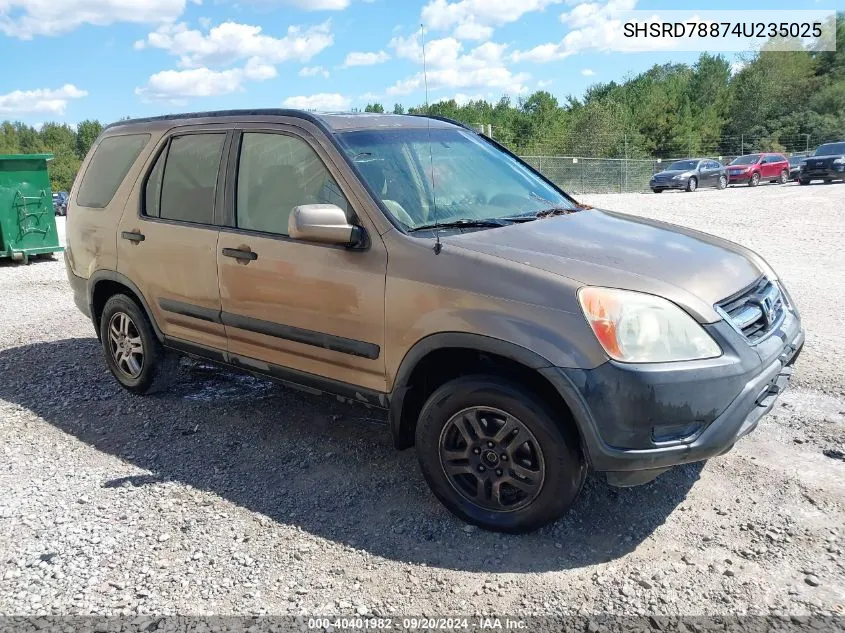 2004 Honda Cr-V Ex VIN: SHSRD78874U235025 Lot: 40401982