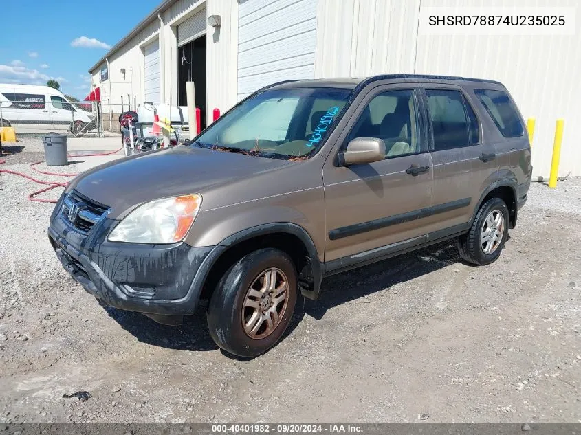 2004 Honda Cr-V Ex VIN: SHSRD78874U235025 Lot: 40401982