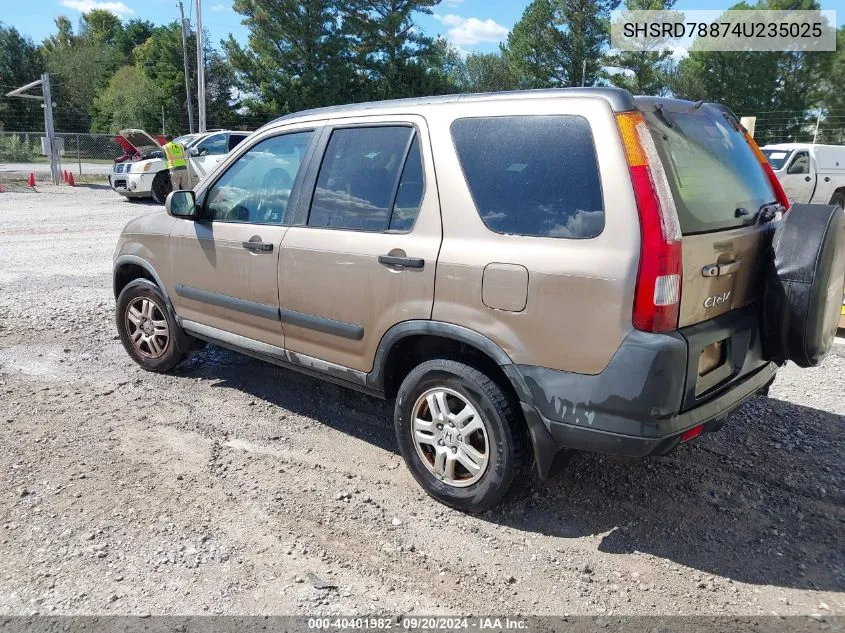 2004 Honda Cr-V Ex VIN: SHSRD78874U235025 Lot: 40401982