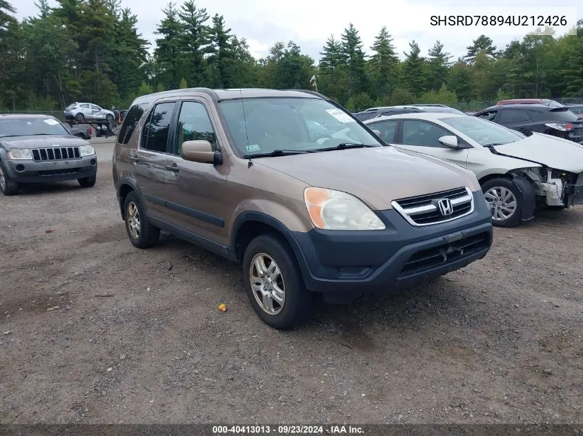 2004 Honda Cr-V Ex VIN: SHSRD78894U212426 Lot: 40413013