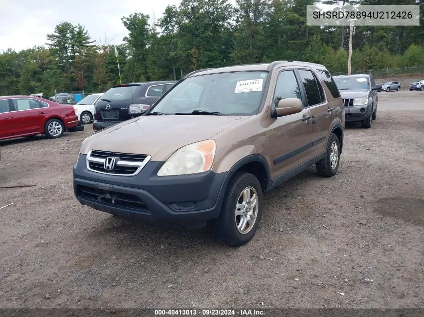 2004 Honda Cr-V Ex VIN: SHSRD78894U212426 Lot: 40413013