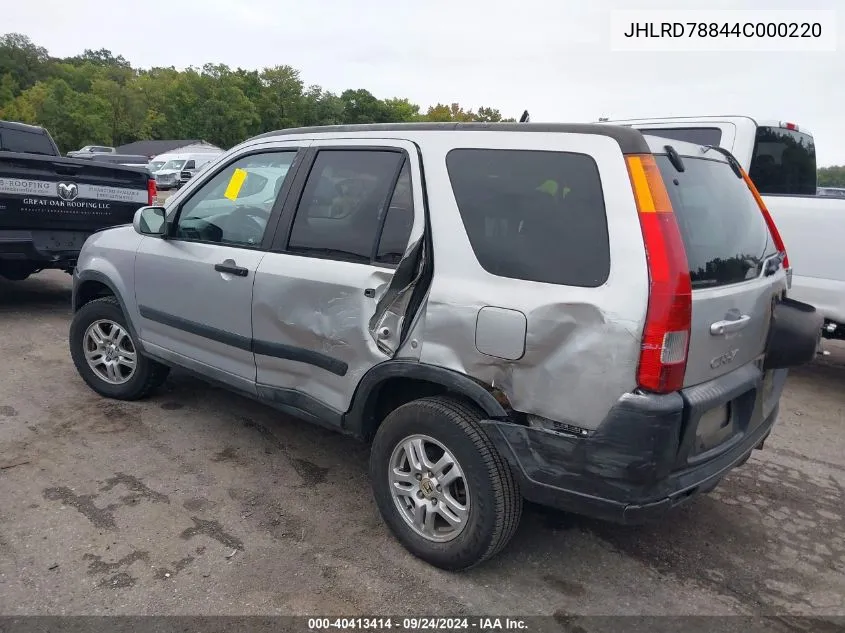 2004 Honda Cr-V Ex VIN: JHLRD78844C000220 Lot: 40413414