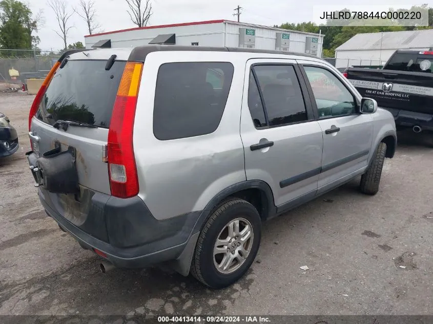 2004 Honda Cr-V Ex VIN: JHLRD78844C000220 Lot: 40413414