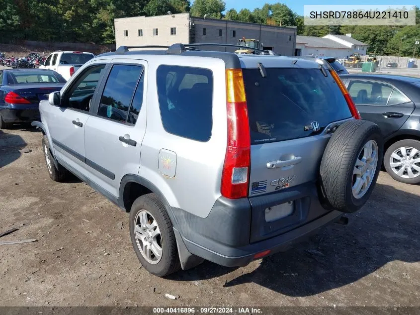 2004 Honda Cr-V Ex VIN: SHSRD78864U221410 Lot: 40416896