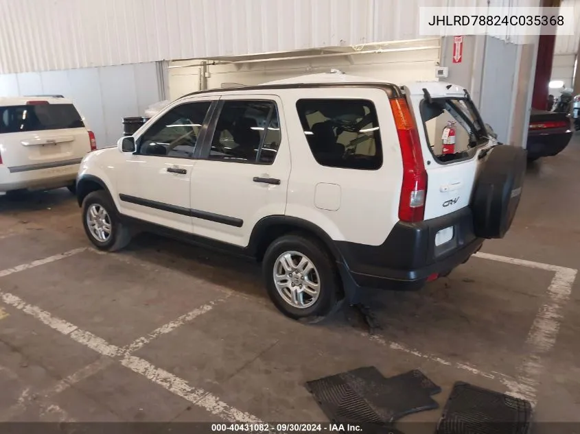 2004 Honda Cr-V Ex VIN: JHLRD78824C035368 Lot: 40431082