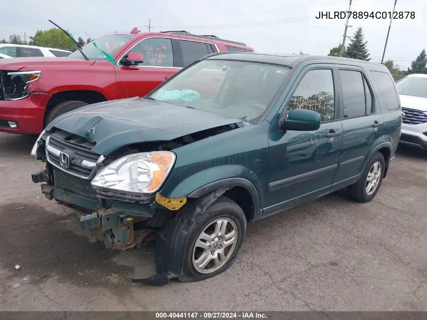 2004 Honda Cr-V Ex VIN: JHLRD78894C012878 Lot: 40441147