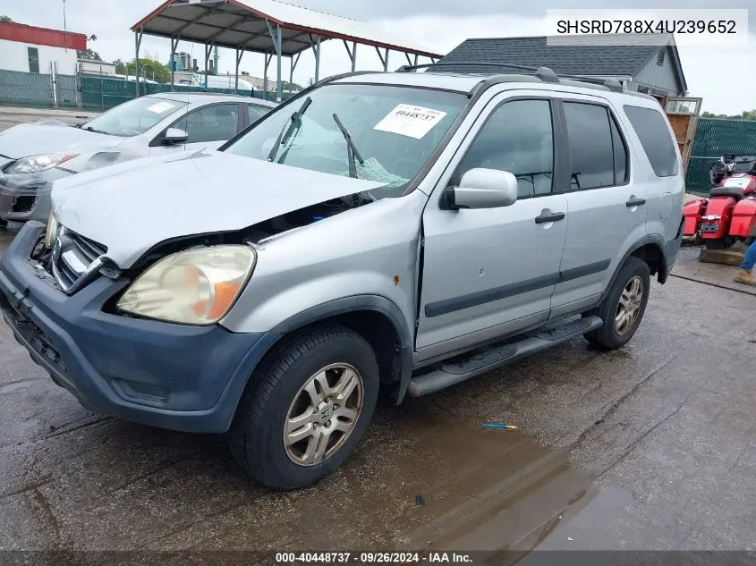 2004 Honda Cr-V Ex VIN: SHSRD788X4U239652 Lot: 40448737