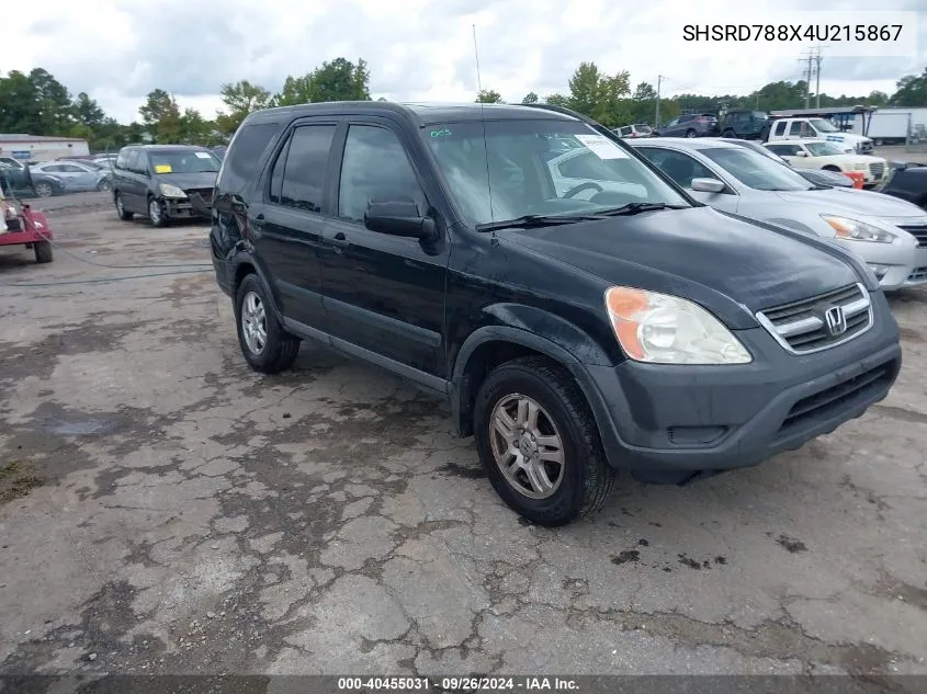 2004 Honda Cr-V Ex VIN: SHSRD788X4U215867 Lot: 40455031