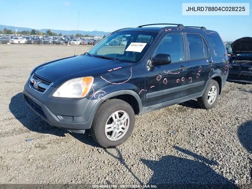 2004 Honda Cr-V Ex VIN: JHLRD78804C028225 Lot: 40463788