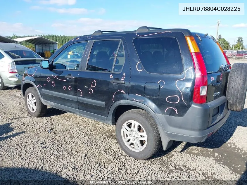 2004 Honda Cr-V Ex VIN: JHLRD78804C028225 Lot: 40463788