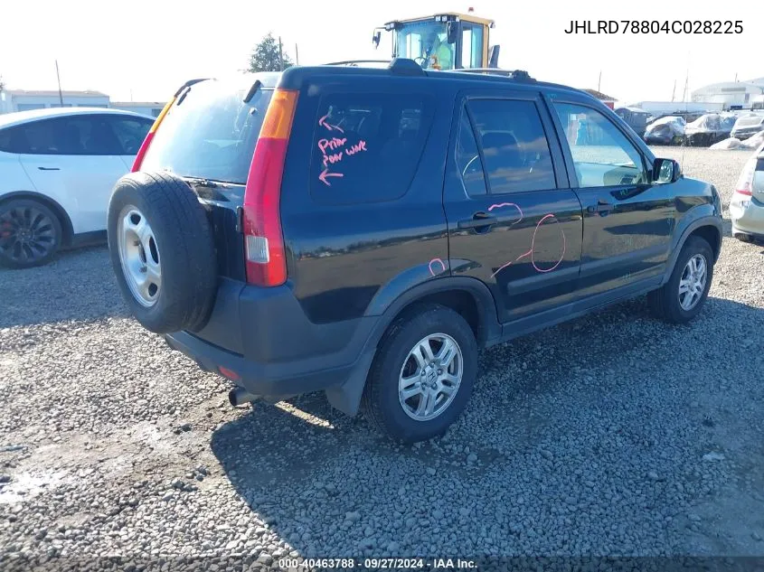 2004 Honda Cr-V Ex VIN: JHLRD78804C028225 Lot: 40463788