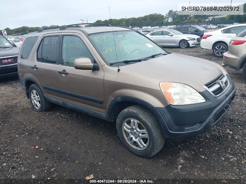 2004 Honda Cr-V Ex VIN: SHSRD78884U202972 Lot: 40473244