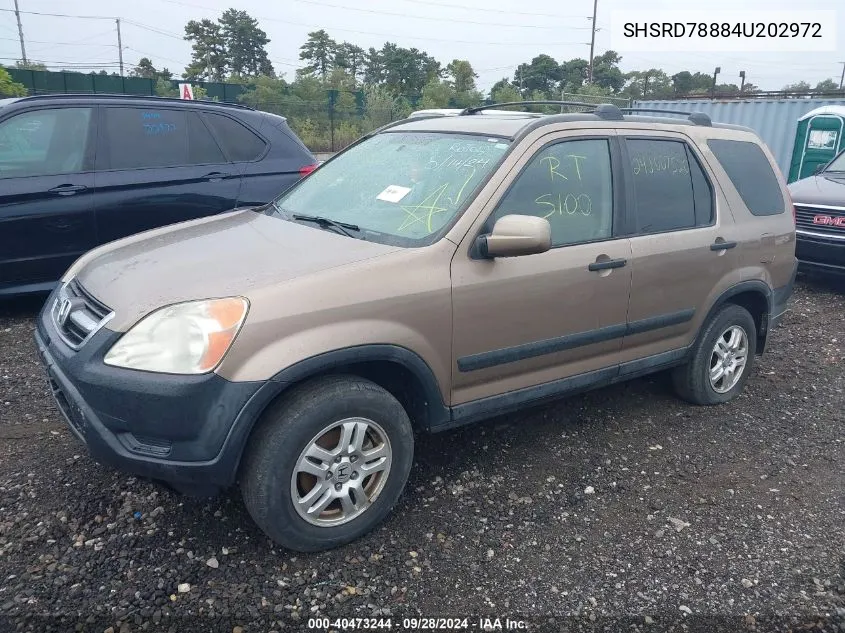 2004 Honda Cr-V Ex VIN: SHSRD78884U202972 Lot: 40473244