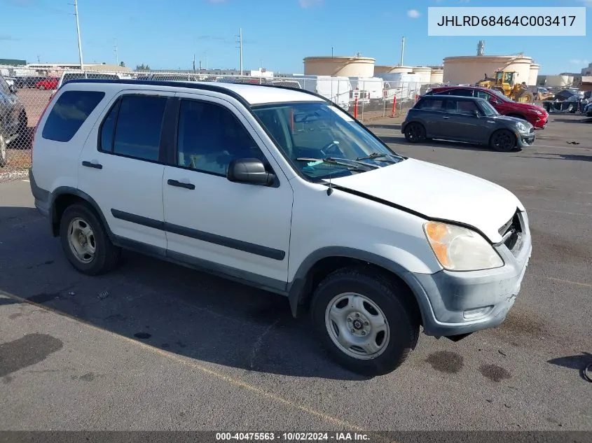 2004 Honda Cr-V Lx VIN: JHLRD68464C003417 Lot: 40475563