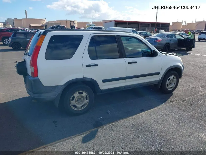 2004 Honda Cr-V Lx VIN: JHLRD68464C003417 Lot: 40475563