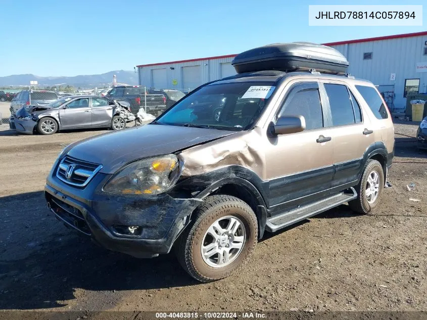 2004 Honda Cr-V Ex VIN: JHLRD78814C057894 Lot: 40483815