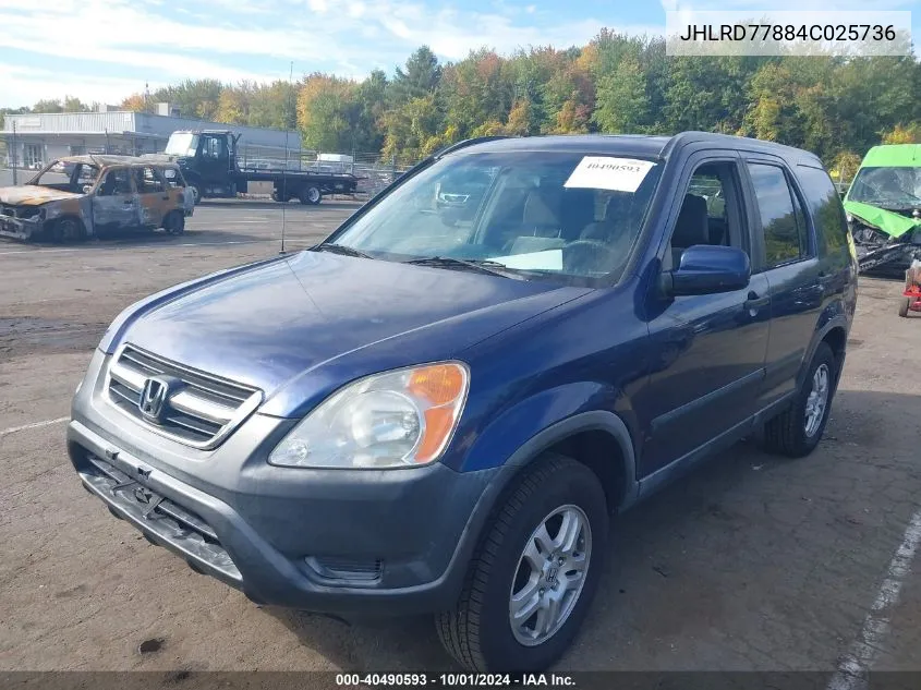 2004 Honda Cr-V Ex VIN: JHLRD77884C025736 Lot: 40490593