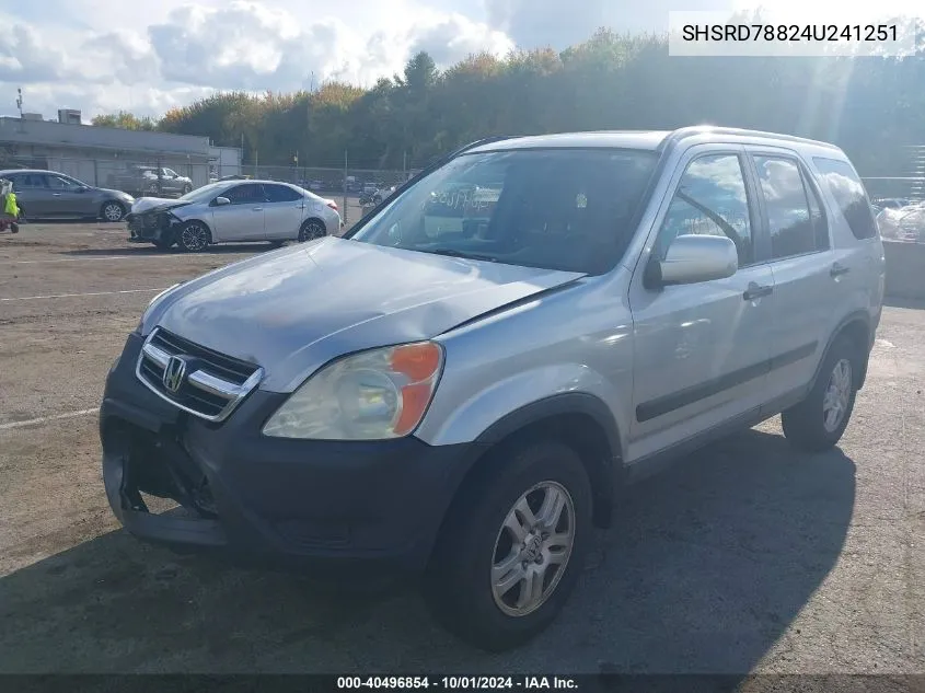 2004 Honda Cr-V Ex VIN: SHSRD78824U241251 Lot: 40496854