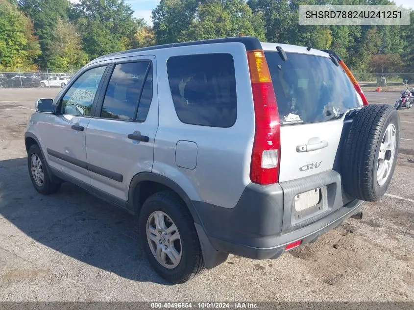 2004 Honda Cr-V Ex VIN: SHSRD78824U241251 Lot: 40496854