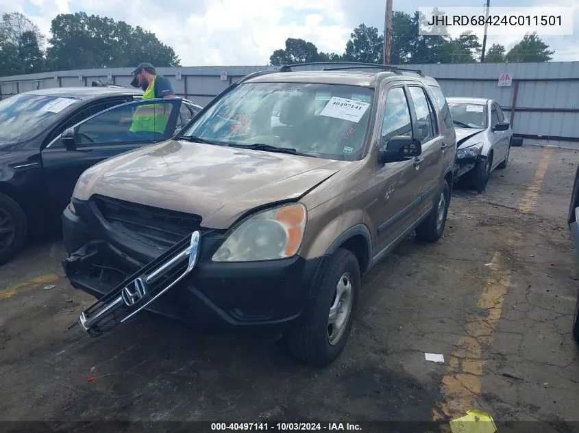 2004 Honda Cr-V Lx VIN: JHLRD68424C011501 Lot: 40497141